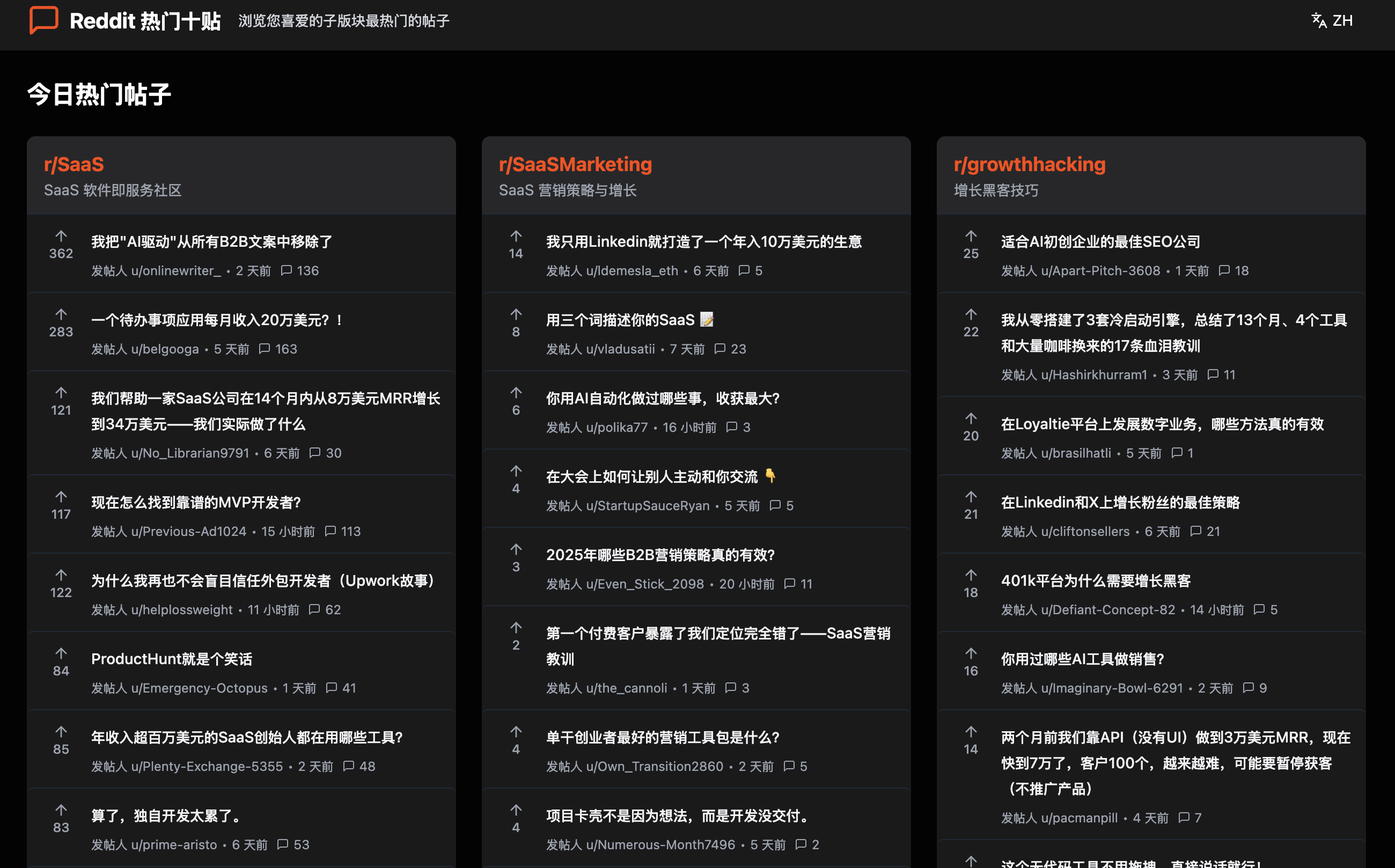 我目前对reddit 的最大需求是刷一下一些特定板块的top - 即刻App